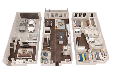 Floor plan for 3 beds, 2.5 baths, 2482 sqft